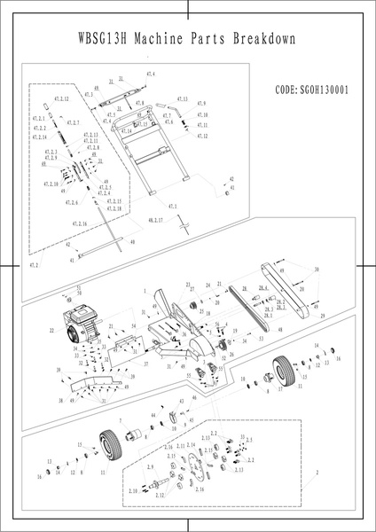 KATALOG CZĘŚCI Weibang WBSG13H Frez - Frezarka do pni 